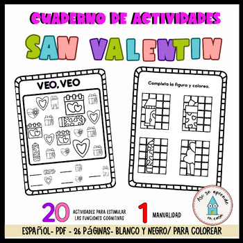 Preview of Cuaderno de San Valentín/ Valentine's Day Activity Workbook