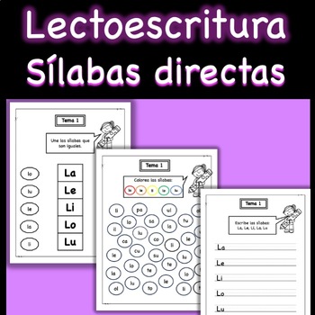 Preview of Cuaderno de lectoescritura parte 1 - Sílabas directas