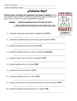 unit worksheet 9 vocabulary there? Worksheet Cuantos are  Spanish How many  hay? by