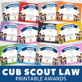 Cub Scout Law Certificates Pack, 12 Printable Boys & Girls