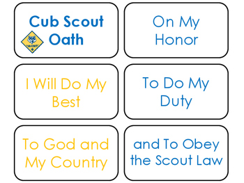 Preview of Cub Scout Themed Printable Flash Cards.