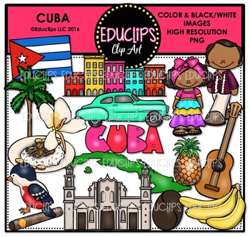 Preview of Cuba Clip Art Bundle {Educlips Clipart}