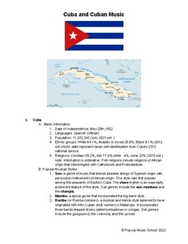 Preview of Cuban Music Information and Listening List.
