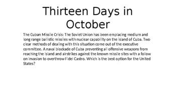 Preview of Cuban missile crisis