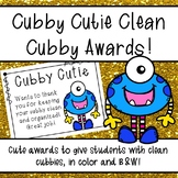 Cubby Cutie Clean Cubby Award