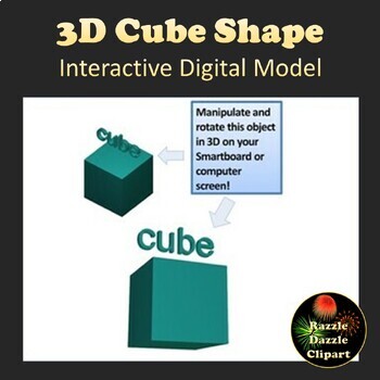 Preview of Cube 3D Shape Digital Model for Smartboards or Whiteboards