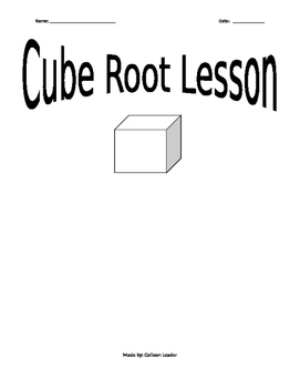 Preview of Cube Root Lesson