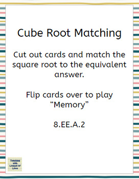 Preview of Cube Root Matching Cards