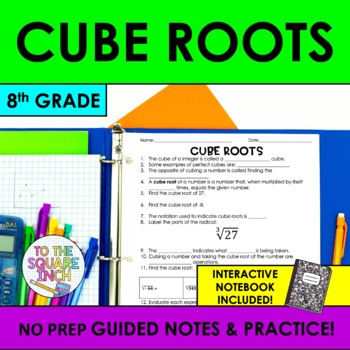 Preview of Cube Root Notes & Practice | Guided Notes | + Interactive Notebook Pages