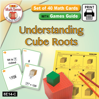 Preview of Cube Roots & Perfect Cubic Numbers: Math Sense Card Games & Activities 8E14-C
