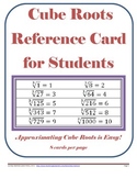 Cube Roots Reference Card