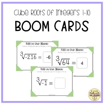 Preview of Cube Roots of Integers 1-10 BOOM Cards
