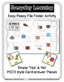 Cube - Shape - Yes / No File Folder with PECS Icon Cards *setA