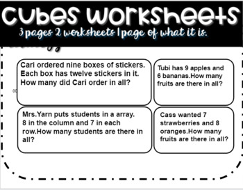 Preview of Cubes Strategy Worksheet 3 pages + Freebie