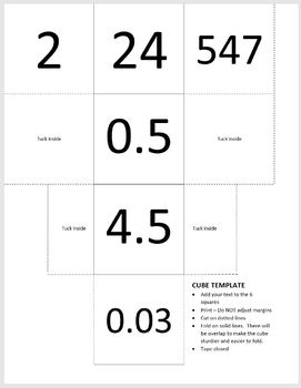 Preview of Cubes for Practicing Decimal Multiplication and Division