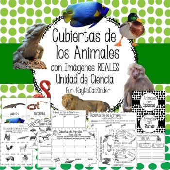 Preview of Cubiertas de los Animales con Imágenes REALES: Unidad de Ciencia