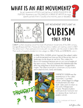 Cubism Reference Paper for Kids by Clayton Makes Art | TpT