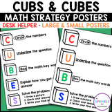 Cubs and Cubes Math Word Problem Strategy Poster with Desk