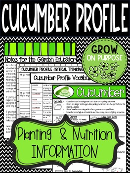 Preview of Cucumber Planting & Nutrition Guide School Garden Critical Thinking Guide
