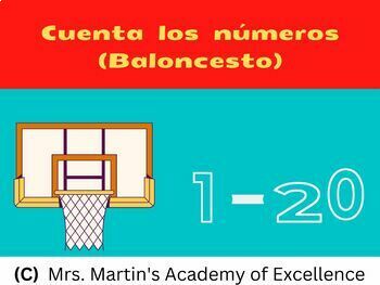Preview of Cuenta los números 1-20 (Baloncesto)