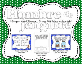 Preview of Ejercicios Matemáticos-Spanish Gingerbread Themed Math Story Problems