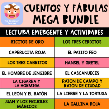 Preview of Cuentos y Fábulas: Lectura Emergente y Actividades MEGA BUNDLE