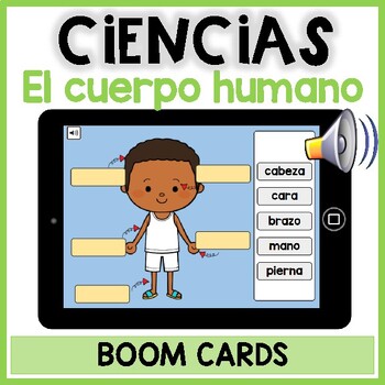 Preview of Cuerpo humano BOOM CARD | Parts of the Body Digital Science Activity in Spanish