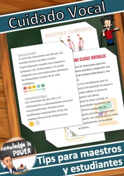 Preview of Teacher Wellbeing Spanish | Cuidado Vocal | Para Profesores y Alumnos