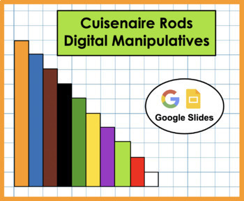 Preview of Cuisenaire Rods Digital Manipulatives - Google Slides Template (Digital Resource