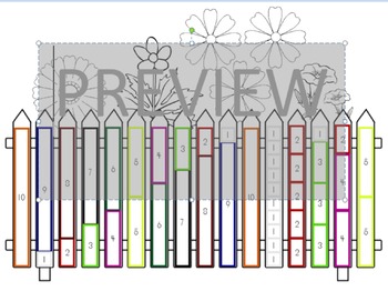Preview of Cuisenaire Rods "Ways to 10" Flower Fence