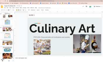Preview of Culinary Art Intro, Google Slide, IB supported
