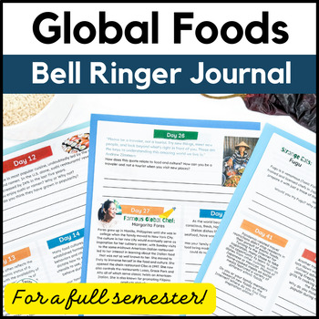 Preview of Foods Around the World Bell Ringers - International Foods - Culinary Worksheets