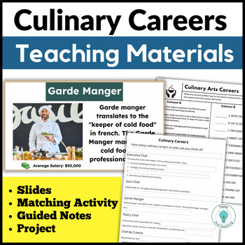 Preview of Culinary Arts Careers Lesson and Activities - Prostart - FCS Career Exploration