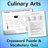 Culinary Arts Vocabulary Quiz & Crossword Puzzle