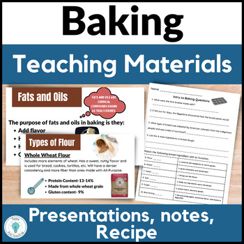 Preview of Baking Lesson and Activities for Culinary Arts - Food Science Baking - FCS FACS