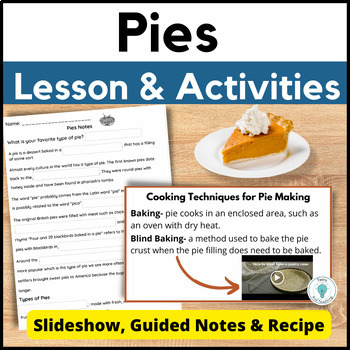 Preview of Culinary Arts Lesson and FACS Activity on Pies - Pies Lesson