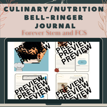 Preview of Culinary Arts/Nutrition Daily Warm-up Journal for the ENTIRE School Year