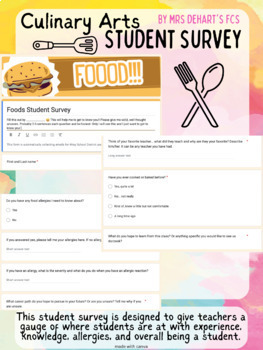 Preview of Culinary Arts Student Survey