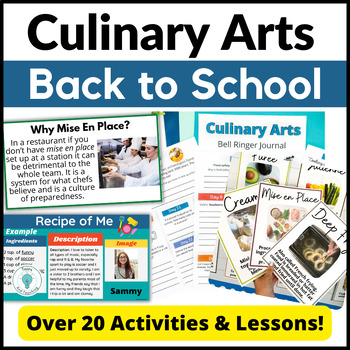 Preview of Culinary Arts Back to School Lessons and Activities for Intro to Culinary - FACS