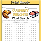 Culinary Delights (Famous Foods / Dishes) - Word Search (W