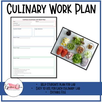 Preview of Culinary Essentials Lab Work Plan | Family and Consumer Sciences | FCS