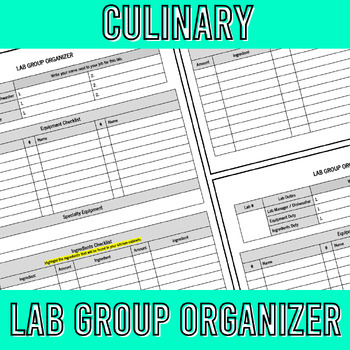 Preview of Culinary Lab Group Organizer