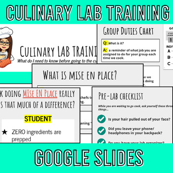Preview of Culinary Lab Training Google Slides