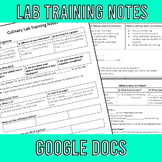 Culinary Lab Training Note Handout