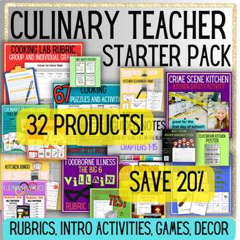 Preview of Culinary Teacher First Semester Starter Pack 32 PRODUCTS! FACS, Culinary