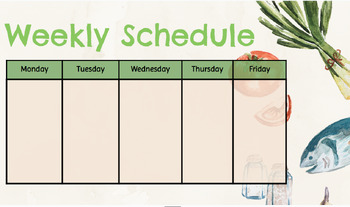 Preview of Culinary Weekly Schedule