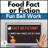 Culinary and FACS Bell Work Activity or Game Food Fact or 