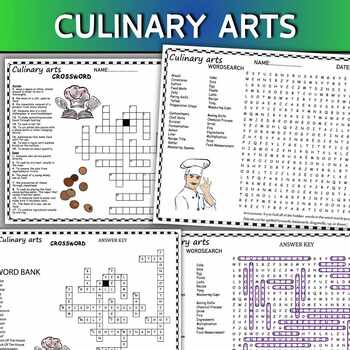 Preview of Culinary arts Fun Puzzles ,Word Search And Crosswords