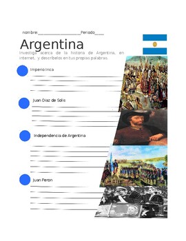 Preview of Cultura Hispana-  Argentina-  Investigación y Reporte -Independiente o en Equipo