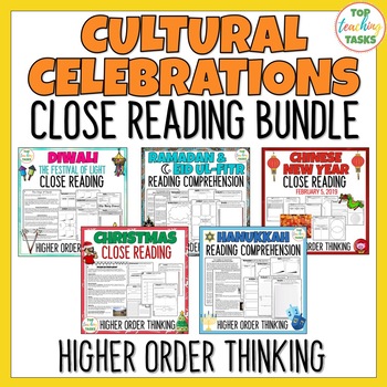 Preview of Holidays Around the World Reading Comprehension Passages & Question Bundle